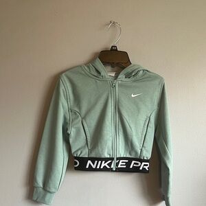 Nike Pro mint  Cropped Hoodie Jacket